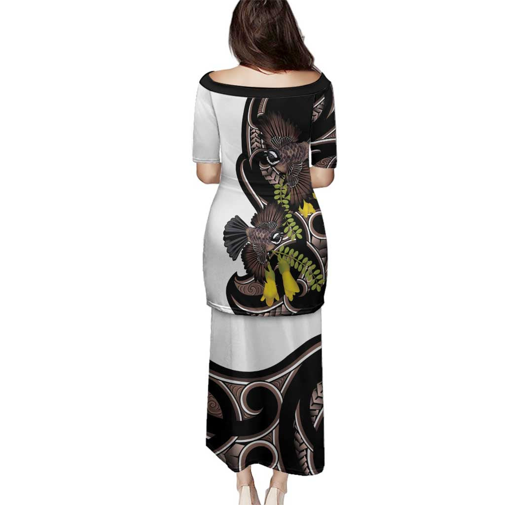 New Zealand Valentines Day Family Matching Puletasi and Hawaiian Shirt Piwakawaka Lovers Maori Koru Tattoo - Polynesian Pride