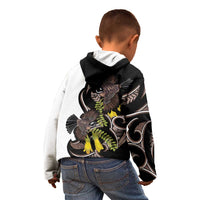 New Zealand Valentines Day Kid Hoodie Piwakawaka Lovers Maori Koru Tattoo - Polynesian Pride