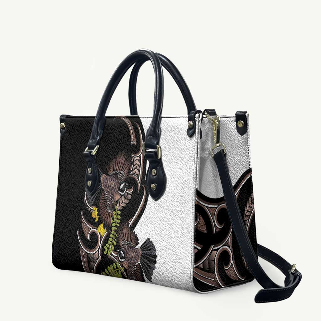 New Zealand Valentines Day Leather Bag Piwakawaka Lovers Maori Koru Tattoo - Polynesian Pride