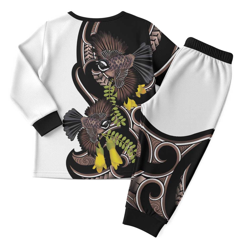 New Zealand Valentines Day Christmas Pajama Set Piwakawaka Lovers Maori Koru Tattoo - Polynesian Pride