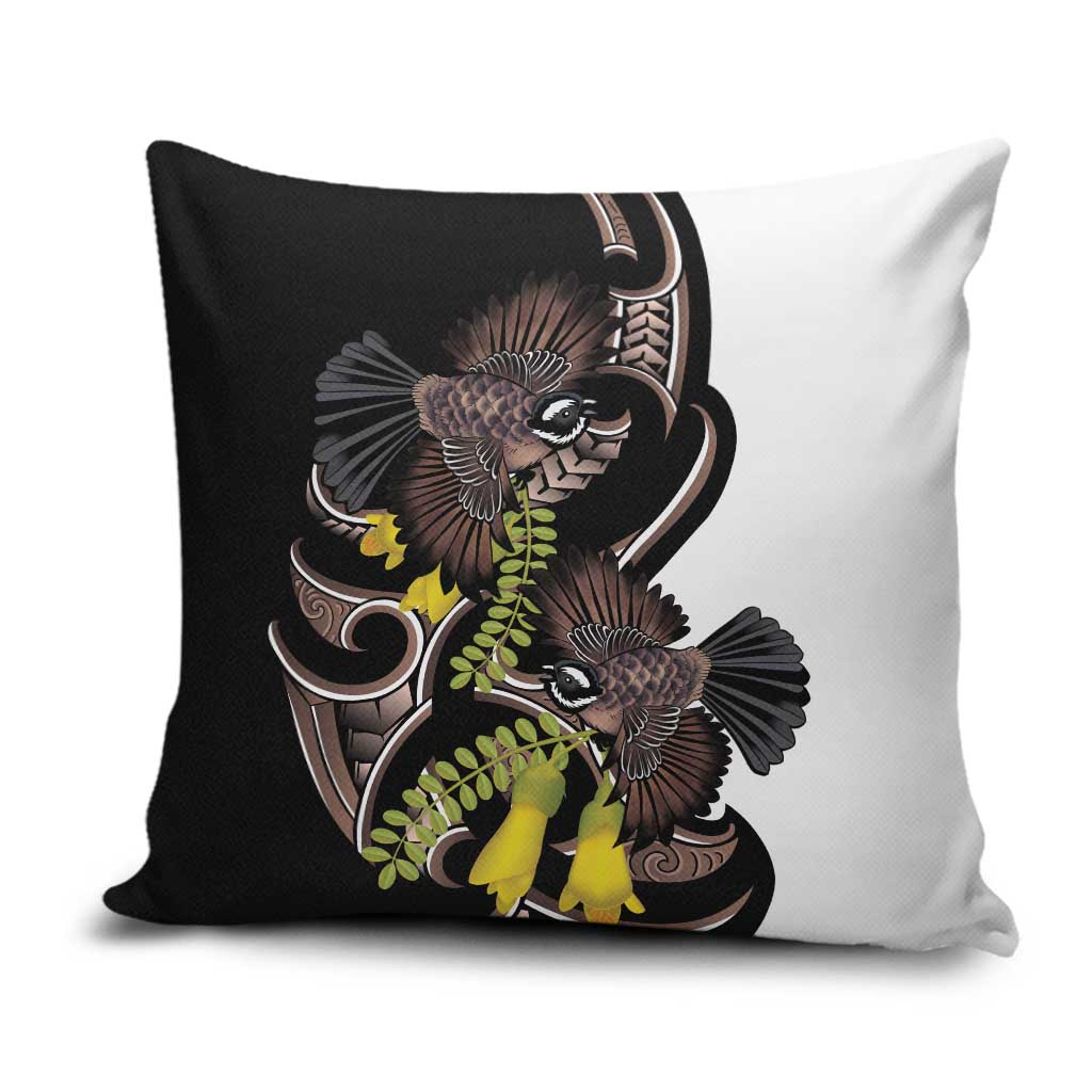 New Zealand Valentines Day Pillow Cover Piwakawaka Lovers Maori Koru Tattoo - Polynesian Pride