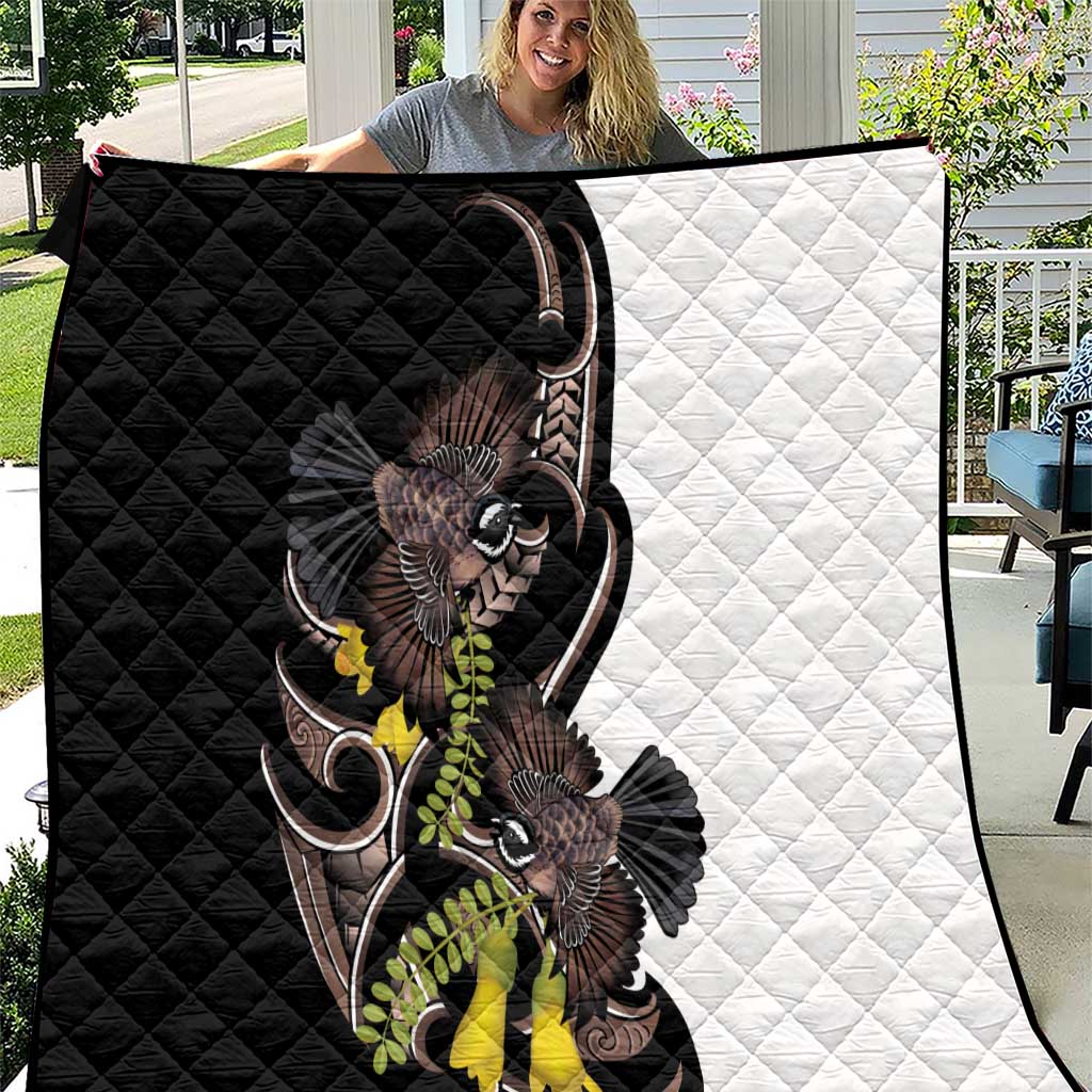 New Zealand Valentines Day Quilt Piwakawaka Lovers Maori Koru Tattoo - Polynesian Pride