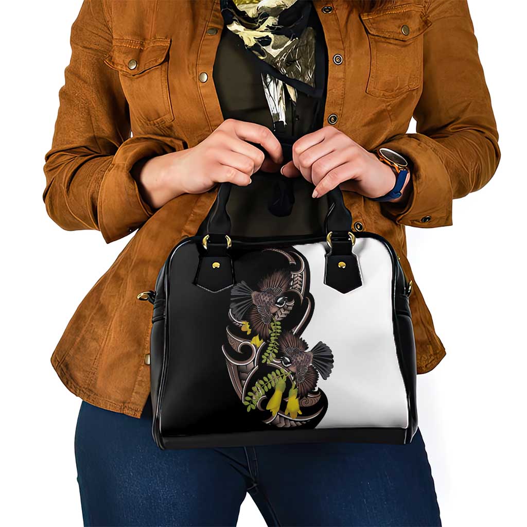 New Zealand Valentines Day Shoulder Handbag Piwakawaka Lovers Maori Koru Tattoo - Polynesian Pride