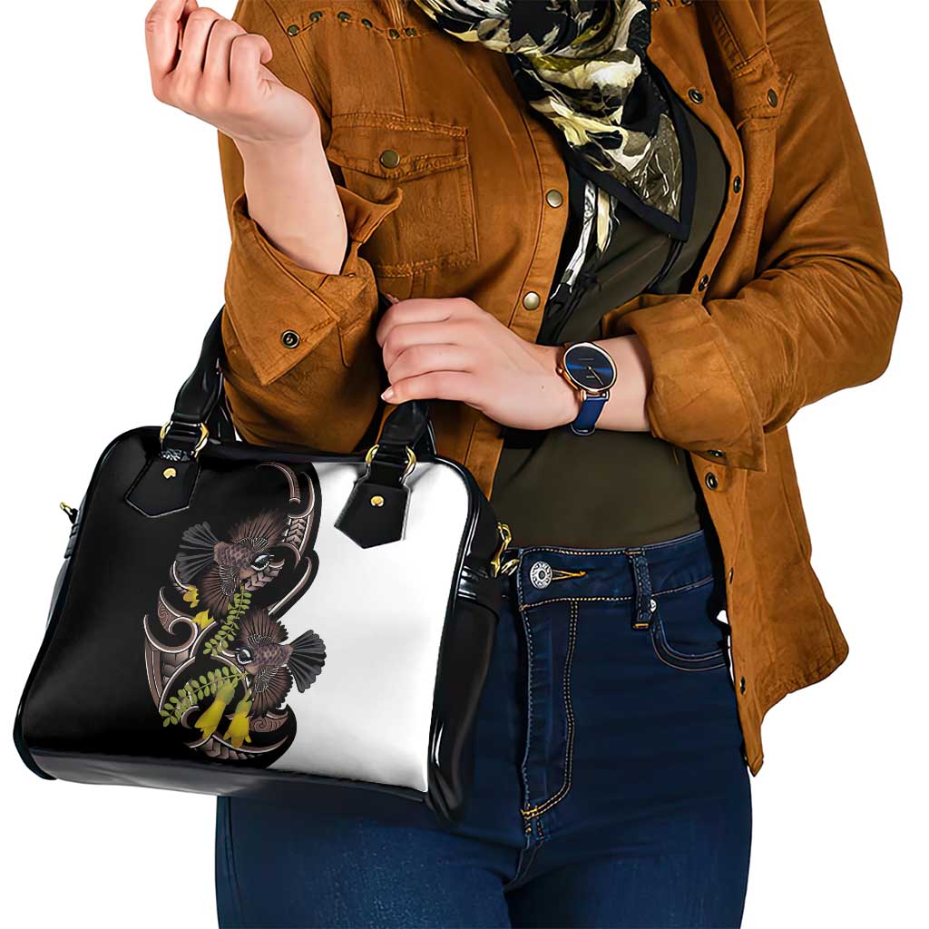 New Zealand Valentines Day Shoulder Handbag Piwakawaka Lovers Maori Koru Tattoo - Polynesian Pride
