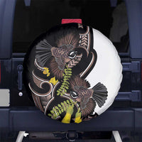 New Zealand Valentines Day Spare Tire Cover Piwakawaka Lovers Maori Koru Tattoo LT14 No hole Black - Polynesian Pride