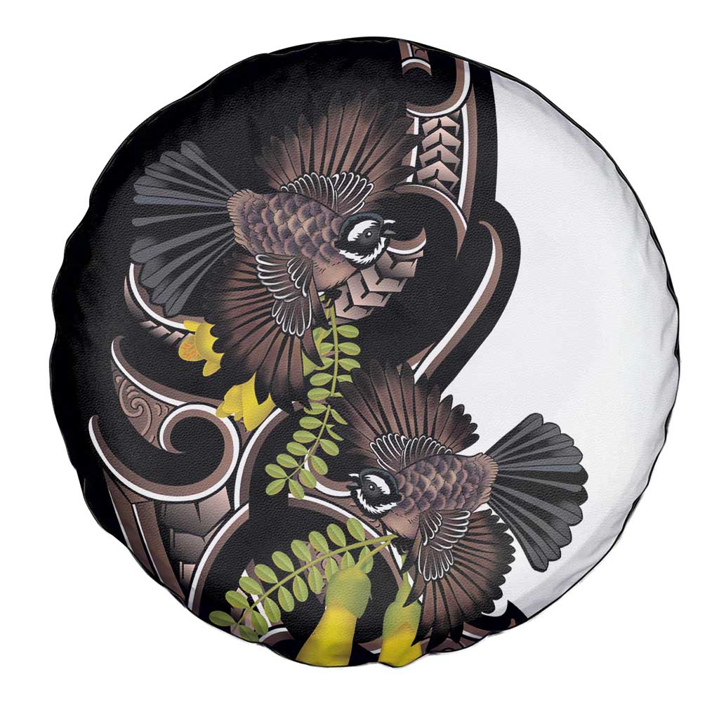 New Zealand Valentines Day Spare Tire Cover Piwakawaka Lovers Maori Koru Tattoo LT14 - Polynesian Pride