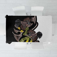 New Zealand Valentines Day Tablecloth Piwakawaka Lovers Maori Koru Tattoo - Polynesian Pride
