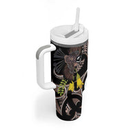 New Zealand Valentines Day Tumbler With Handle Piwakawaka Lovers Maori Koru Tattoo - Polynesian Pride