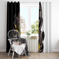 New Zealand Valentines Day Window Curtain Piwakawaka Lovers Maori Koru Tattoo - Polynesian Pride