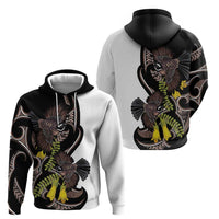 New Zealand Valentines Day Zip Hoodie Piwakawaka Lovers Maori Koru Tattoo - Polynesian Pride