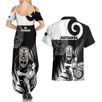 New Zealand Silver Fern Rugby Couples Matching Summer Maxi Dress and Hawaiian Shirt Go Champions NZ All Black Maori Koru LT14 - Polynesian Pride