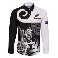 New Zealand Silver Fern Rugby Family Matching Mermaid Dress and Hawaiian Shirt Go Champions NZ All Black Maori Koru LT14 Dad's Shirt - Long Sleeve Black - Polynesian Pride