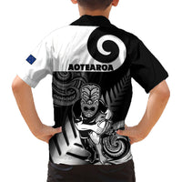 New Zealand Silver Fern Rugby Family Matching Short Sleeve Bodycon Dress and Hawaiian Shirt Go Champions NZ All Black Maori Koru LT14 - Polynesian Pride