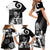 New Zealand Silver Fern Rugby Family Matching Short Sleeve Bodycon Dress and Hawaiian Shirt Go Champions NZ All Black Maori Koru LT14 - Polynesian Pride