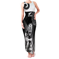 Custom New Zealand Silver Fern Rugby Family Matching Tank Maxi Dress and Hawaiian Shirt Go Champions NZ All Black Maori Koru LT14 Mom's Dress Black - Polynesian Pride