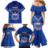 Samoa Rugby Family Matching Mermaid Dress and Hawaiian Shirt 2023 Go Manu Samoa LT14 - Polynesian Pride