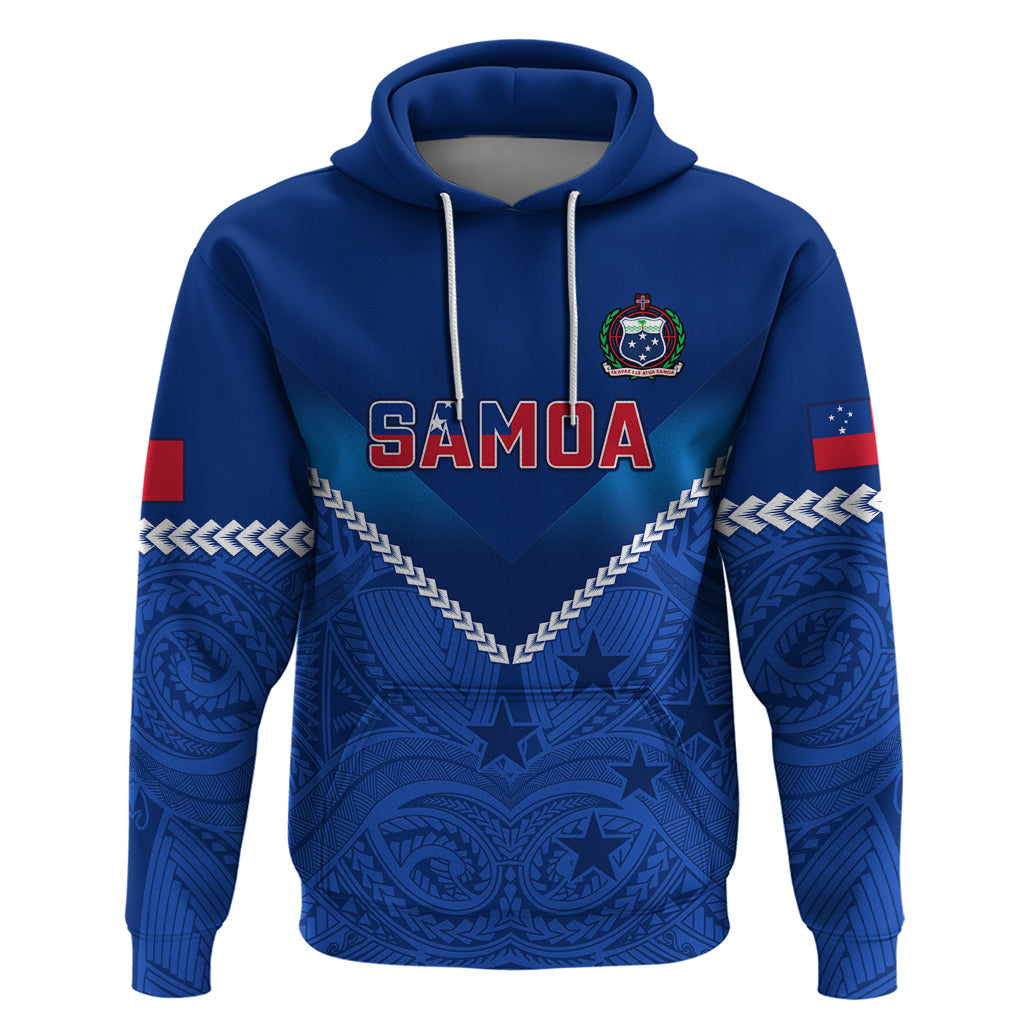 Samoa Rugby Hoodie 2023 Go Manu Samoa LT14 Blue - Polynesian Pride