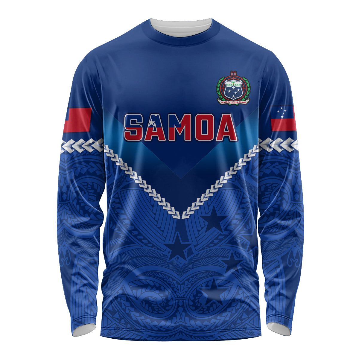 Samoa Rugby Long Sleeve Shirt 2023 Go Manu Samoa LT14 Unisex Blue - Polynesian Pride