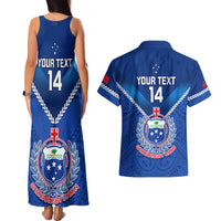 Custom Samoa Rugby Couples Matching Tank Maxi Dress and Hawaiian Shirt 2023 Go Manu Samoa LT14 - Polynesian Pride