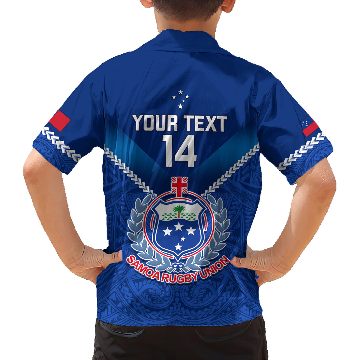 Custom Samoa Rugby Kid Hawaiian Shirt 2023 Go Manu Samoa LT14 - Polynesian Pride