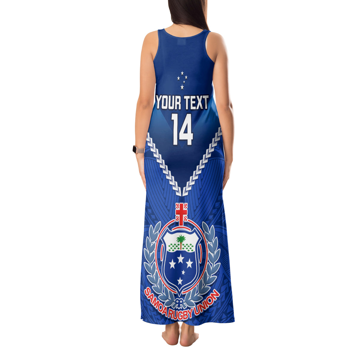 Custom Samoa Rugby Tank Maxi Dress 2023 Go Manu Samoa LT14 - Polynesian Pride