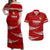 Tonga Rugby Couples Matching Off Shoulder Maxi Dress and Hawaiian Shirt 2023 Ikale Tahi Tongan Ngatu Pattern LT14 Red - Polynesian Pride