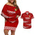 Tonga Rugby Couples Matching Off Shoulder Short Dress and Hawaiian Shirt 2023 Ikale Tahi Tongan Ngatu Pattern LT14 Red - Polynesian Pride