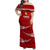 Tonga Rugby Family Matching Off Shoulder Maxi Dress and Hawaiian Shirt 2023 Ikale Tahi Tongan Ngatu Pattern LT14 Mom's Dress Red - Polynesian Pride