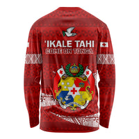 Tonga Rugby Long Sleeve Shirt 2023 Ikale Tahi Tongan Ngatu Pattern LT14 - Polynesian Pride