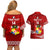 Custom Tonga Rugby Couples Matching Off Shoulder Short Dress and Hawaiian Shirt 2023 Ikale Tahi Tongan Ngatu Pattern LT14 - Polynesian Pride