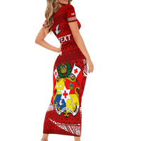 Custom Tonga Rugby Family Matching Short Sleeve Bodycon Dress and Hawaiian Shirt 2023 Ikale Tahi Tongan Ngatu Pattern LT14 - Polynesian Pride
