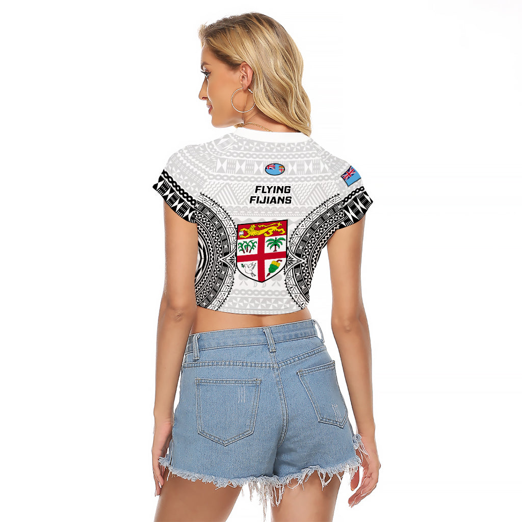 Fiji Rugby Raglan Cropped T Shirt 2023 Go Champions World Cup Fijian Tapa Pattern LT14 - Polynesian Pride