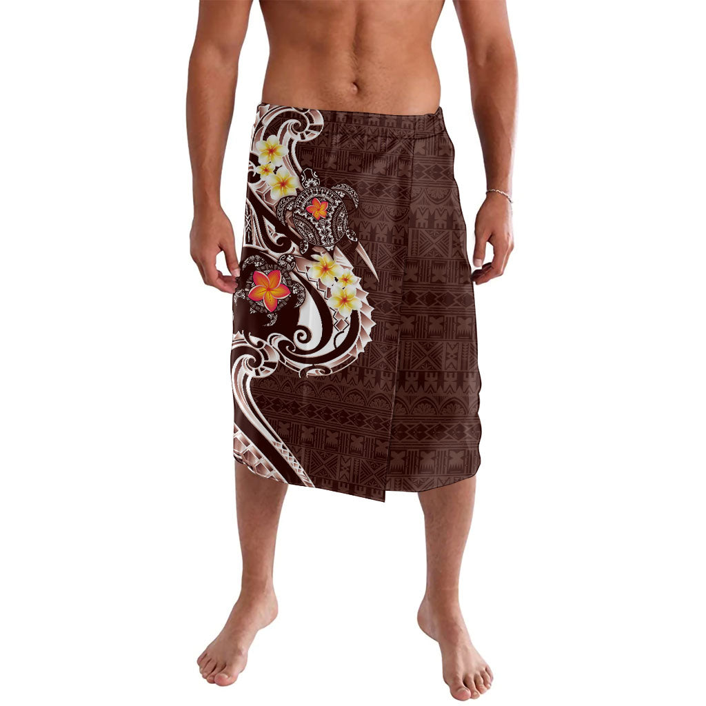 Bula Fiji Tapa Turtle Lavalava Plumeria Fijian Masi Vonu Brown