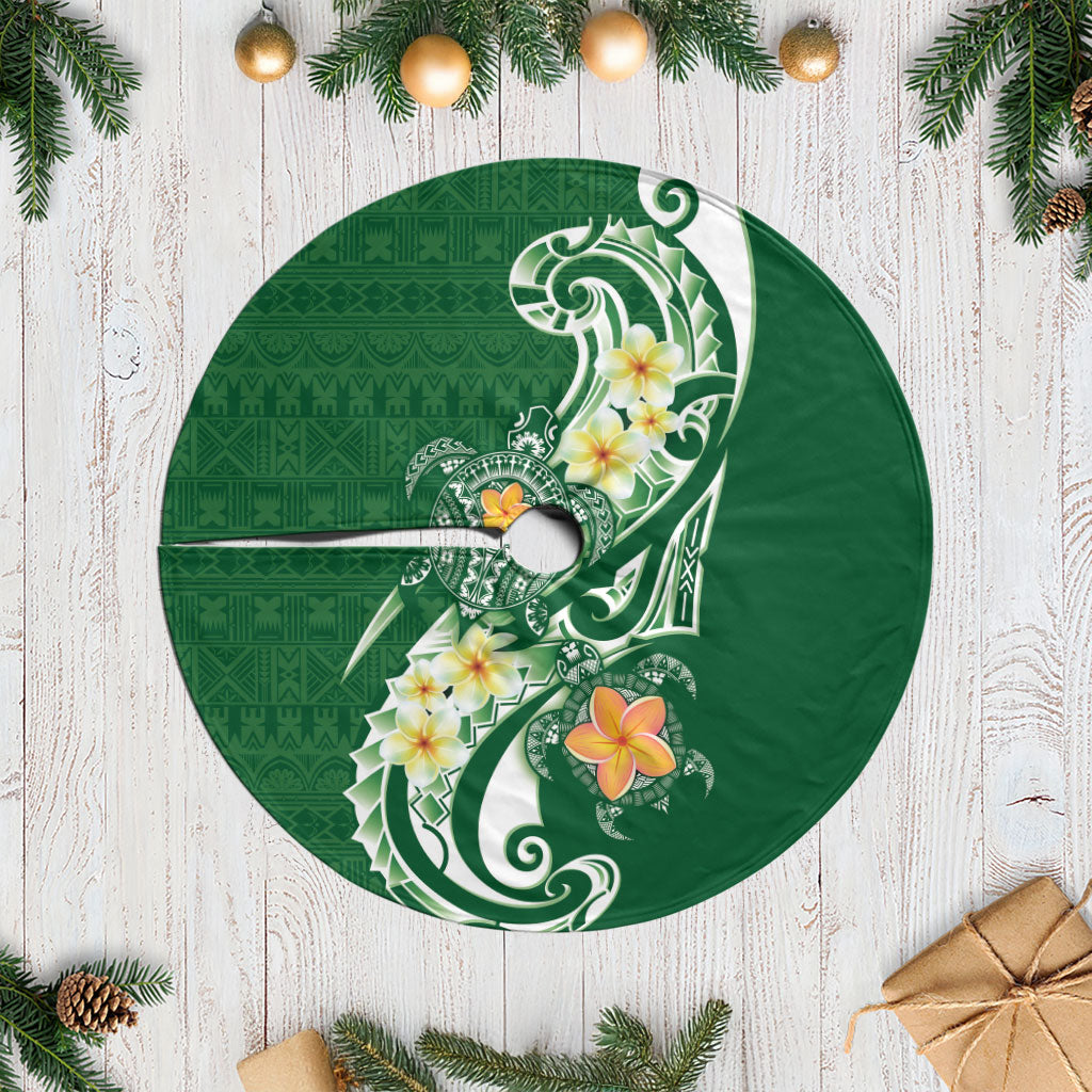 Bula Fiji Tapa Turtle Tree Skirt Plumeria Fijian Masi Vonu Green LT14 Casual Green - Polynesian Pride