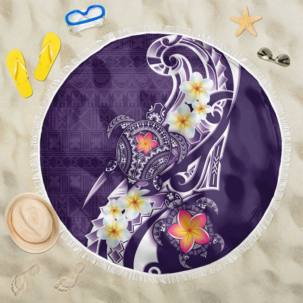 Bula Fiji Tapa Turtle Beach Blanket Plumeria Fijian Masi Vonu Purple LT14 One Size 150cm Purple - Polynesian Pride