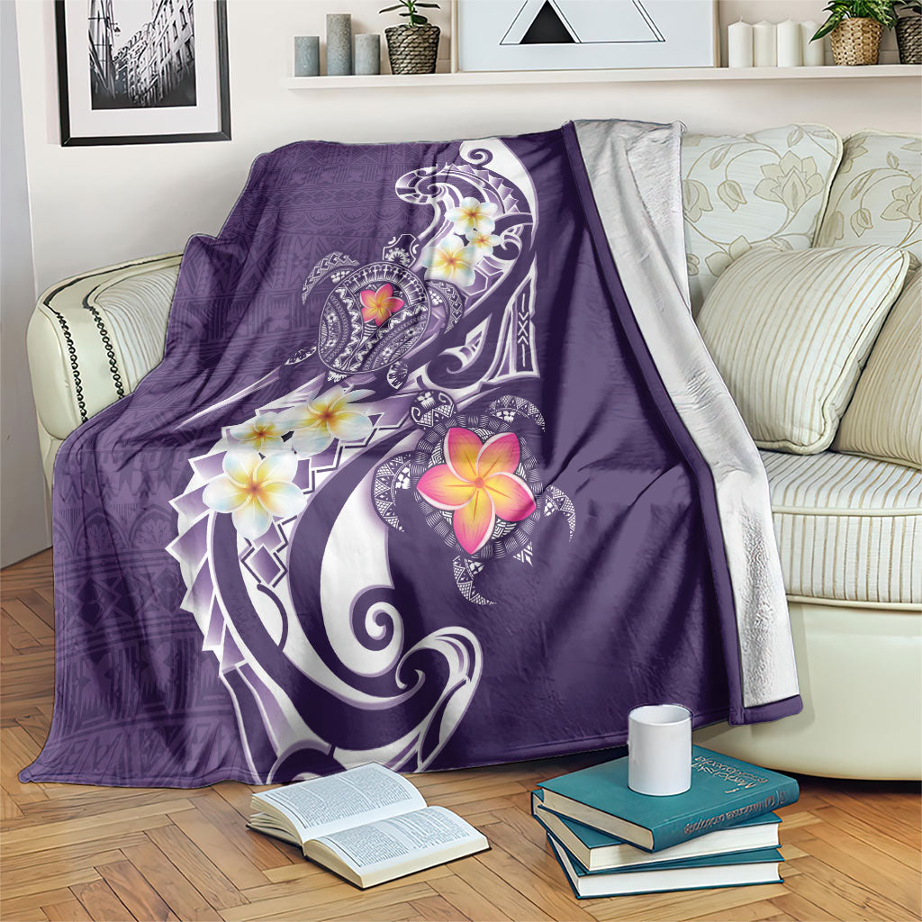 Bula Fiji Tapa Turtle Blanket Plumeria Fijian Masi Vonu Purple