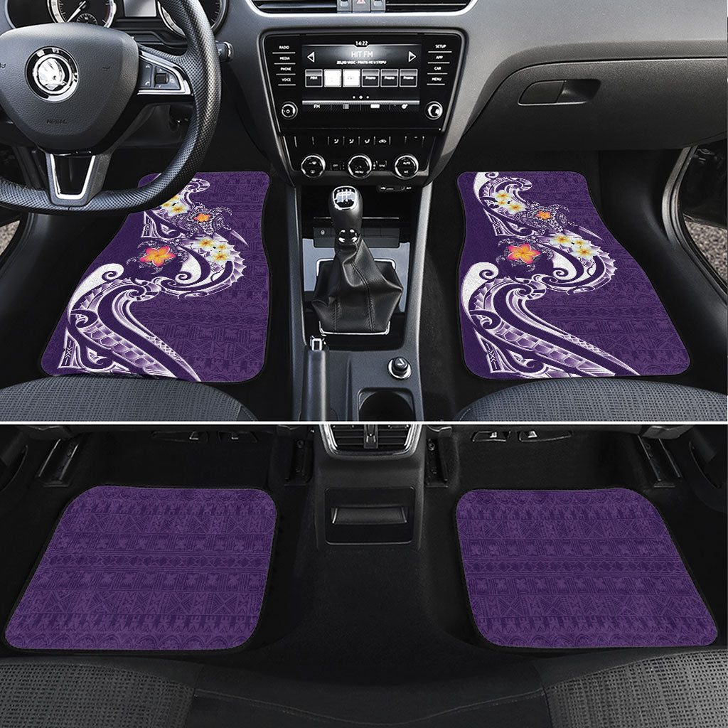 Bula Fiji Tapa Turtle Car Mats Plumeria Fijian Masi Vonu Purple