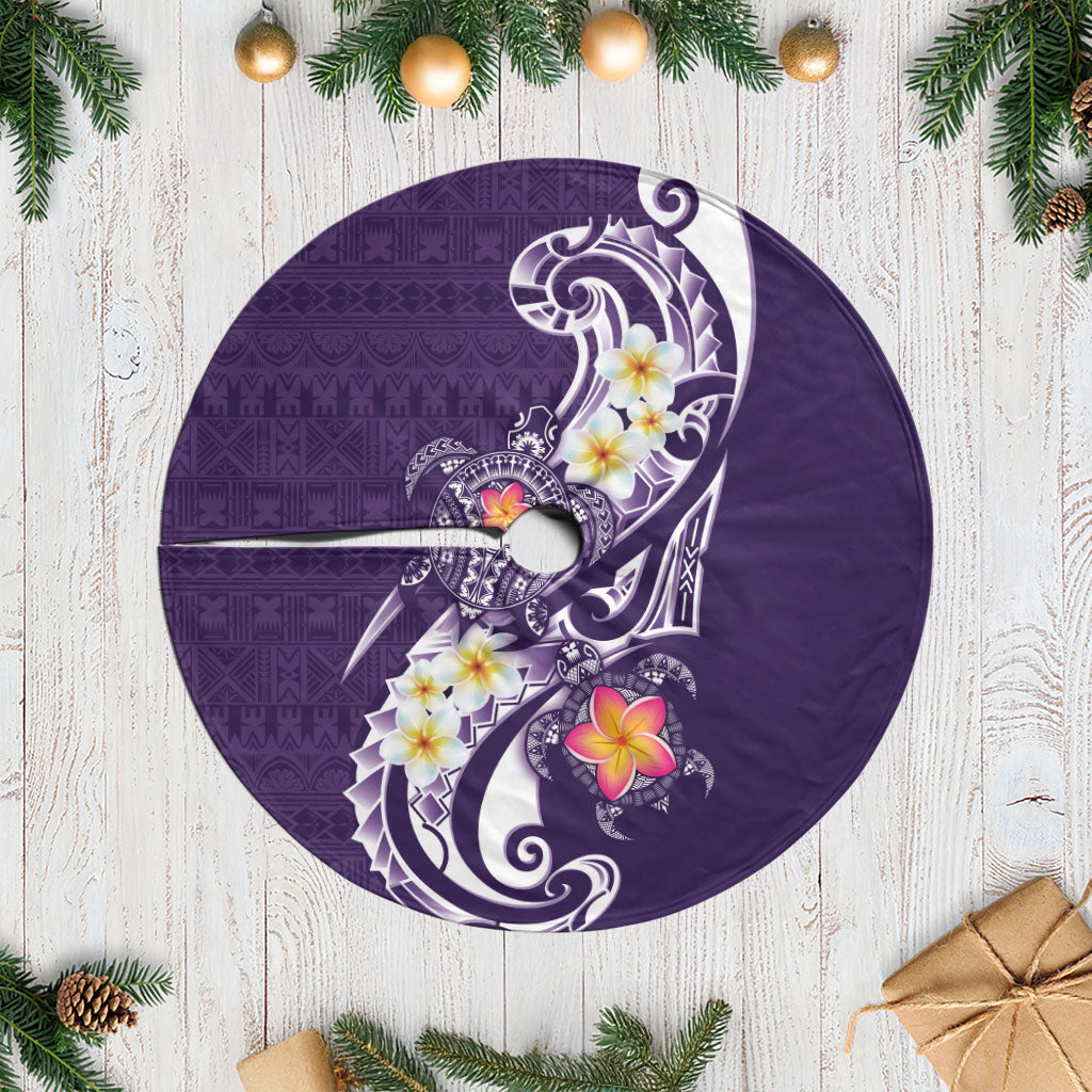 Bula Fiji Tapa Turtle Tree Skirt Plumeria Fijian Masi Vonu Purple LT14 Casual Purple - Polynesian Pride