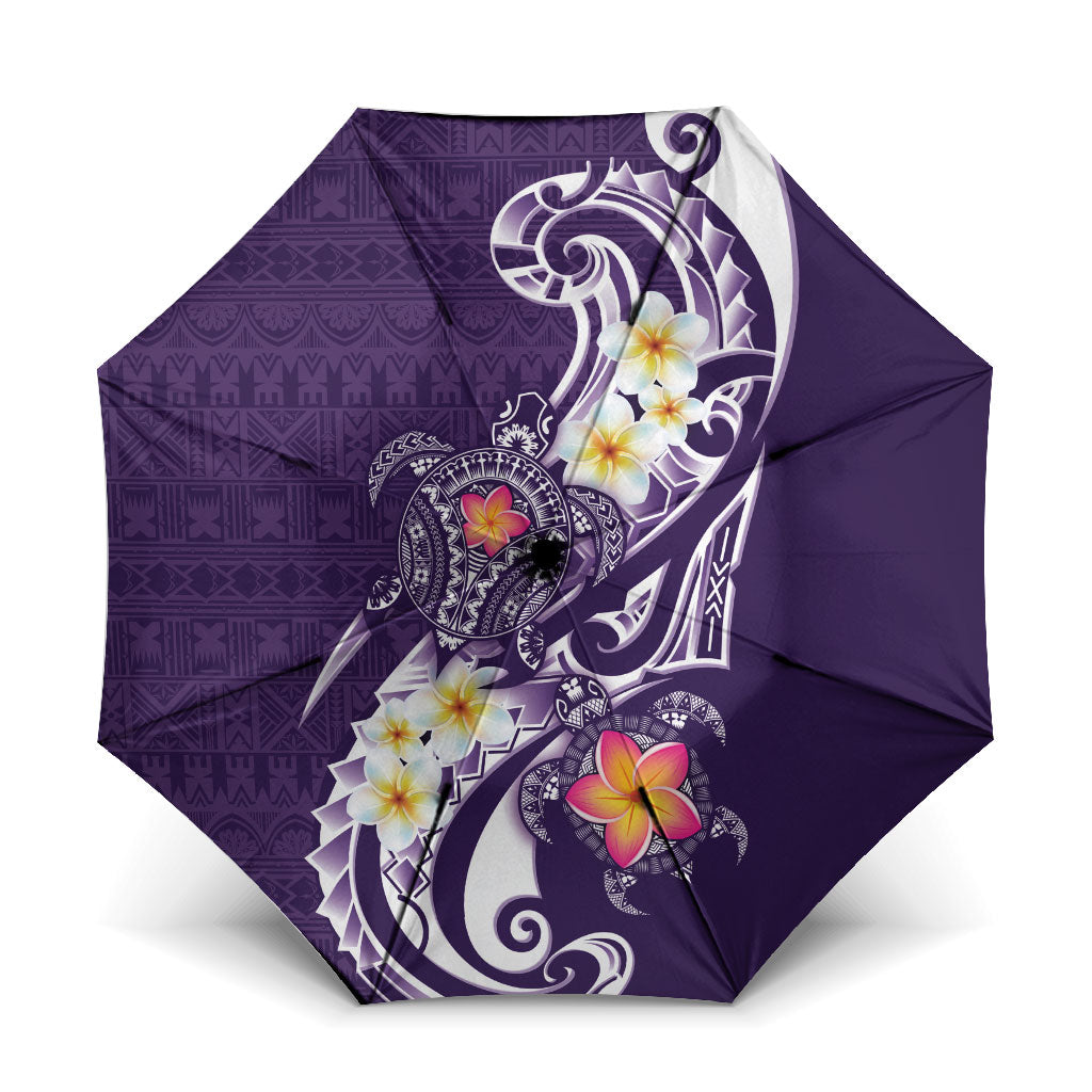 Bula Fiji Tapa Turtle Umbrella Plumeria Fijian Masi Vonu Purple