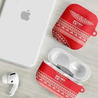 Mate Ma'a Tonga 2026 Rugby AirPods Case Go Champions Tongan Ngatu Pattern LT14 - Polynesian Pride