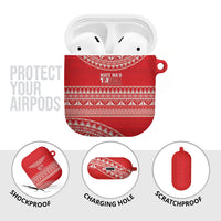 Mate Ma'a Tonga 2026 Rugby AirPods Case Go Champions Tongan Ngatu Pattern LT14 - Polynesian Pride