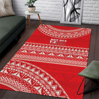 Mate Ma'a Tonga 2026 Rugby Area Rug Go Champions Tongan Ngatu Pattern LT14 Red - Polynesian Pride
