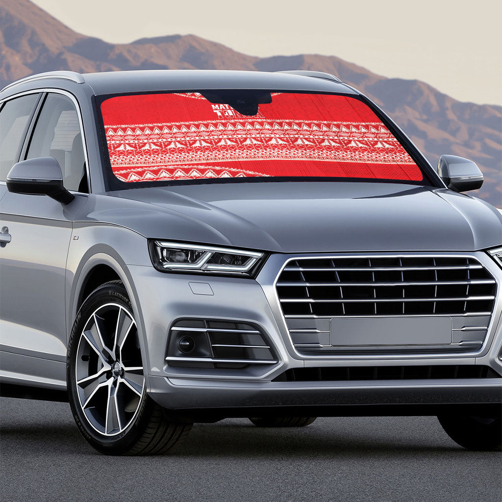Mate Ma'a Tonga 2026 Rugby Auto Sun Shade Go Champions Tongan Ngatu Pattern LT14 - Polynesian Pride