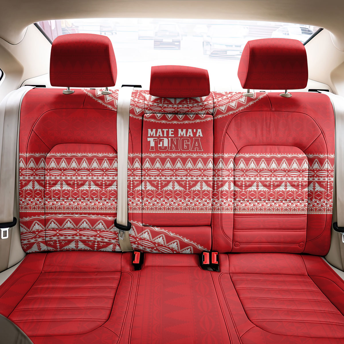 Mate Ma'a Tonga 2026 Rugby Back Car Seat Cover Go Champions Tongan Ngatu Pattern LT14 - Polynesian Pride