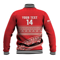 Mate Ma'a Tonga 2026 Rugby Custom Baseball Jacket Go Champions Tongan Ngatu Pattern LT14 - Polynesian Pride