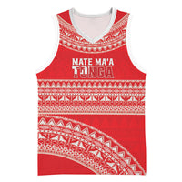 Mate Ma'a Tonga 2026 Rugby Custom Basketball Jersey Go Champions Tongan Ngatu Pattern LT14 Unisex Red - Polynesian Pride