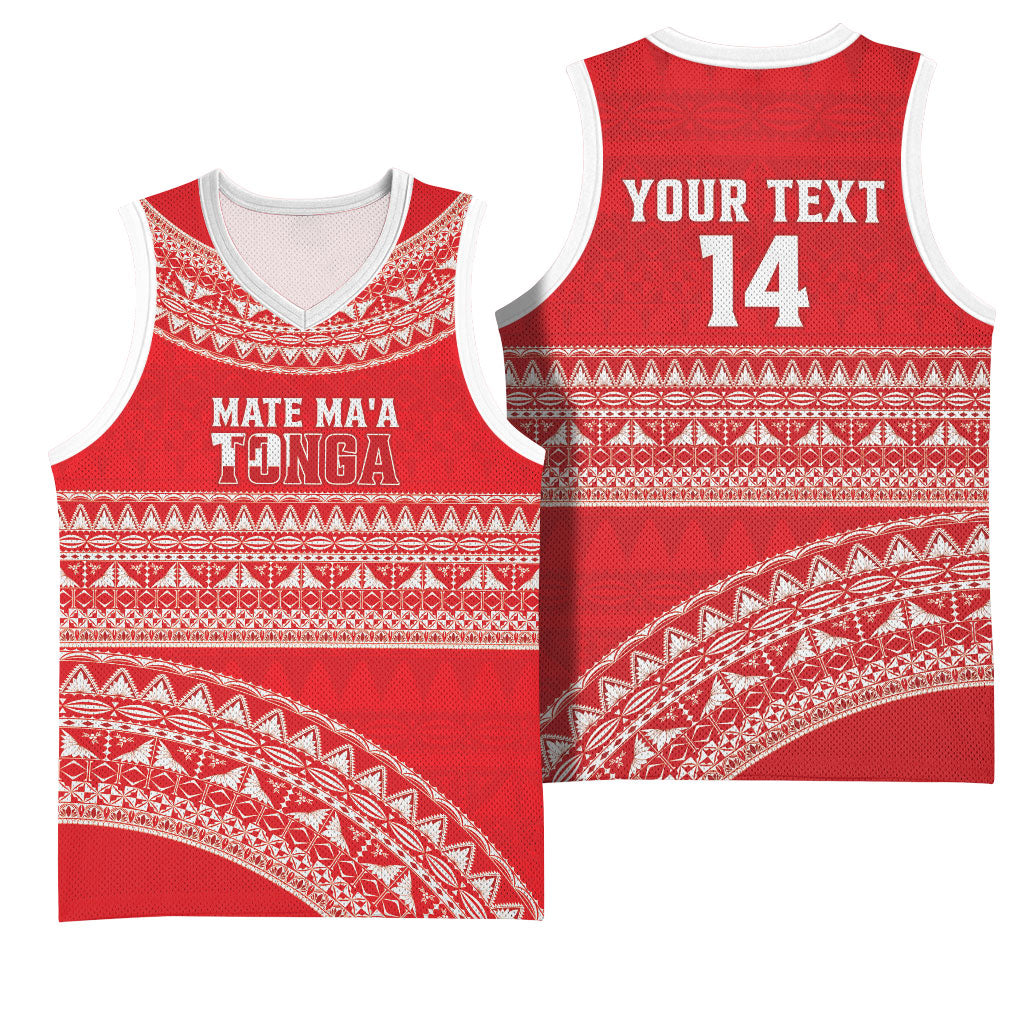 Mate Ma'a Tonga 2026 Rugby Custom Basketball Jersey Go Champions Tongan Ngatu Pattern LT14 - Polynesian Pride