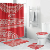Mate Ma'a Tonga 2026 Rugby Bathroom Set Go Champions Tongan Ngatu Pattern LT14 Bathroom Set (4 pcs) Red - Polynesian Pride