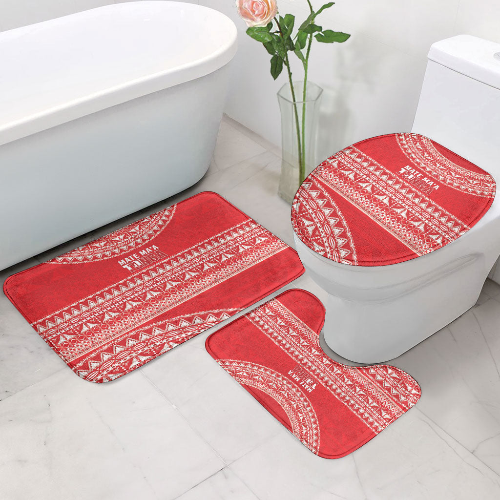 Mate Ma'a Tonga 2026 Rugby Bathroom Set Go Champions Tongan Ngatu Pattern LT14 - Polynesian Pride