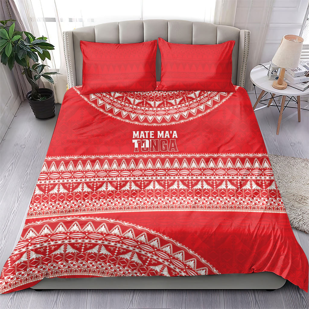 Mate Ma'a Tonga 2026 Rugby Bedding Set Go Champions Tongan Ngatu Pattern LT14 - Polynesian Pride